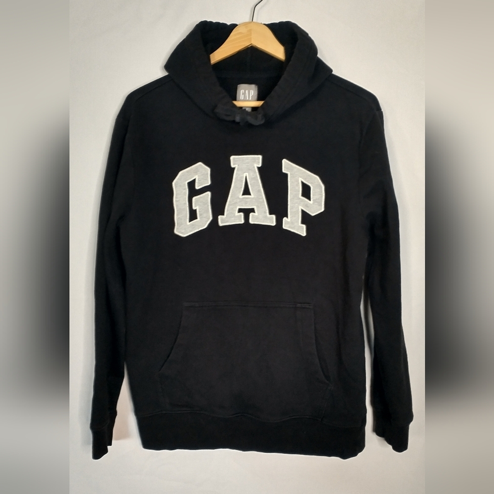 GAP Bold Logo Oversized Black Pullover Hoodie Size Small